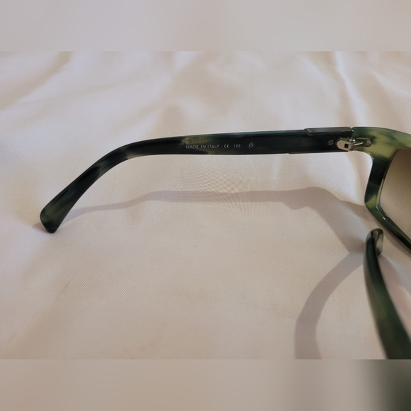 Vtg 90's Calvin Klein Collection Unisex 7706 Olive Horn Sunglasses 💚🌴 - Picture 4 of 9